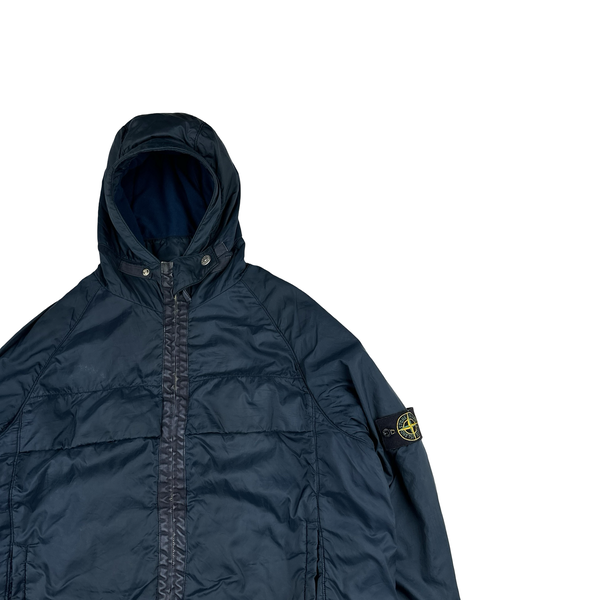 Stone Island 2000 Navy Vintage Fleece Lined Nylon Jacket - Large
