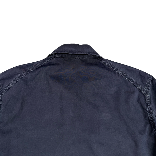 Stone Island  Navy Cotton Zipped Overshirt - Medium