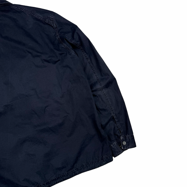 Stone Island  Navy Cotton Zipped Overshirt - Medium