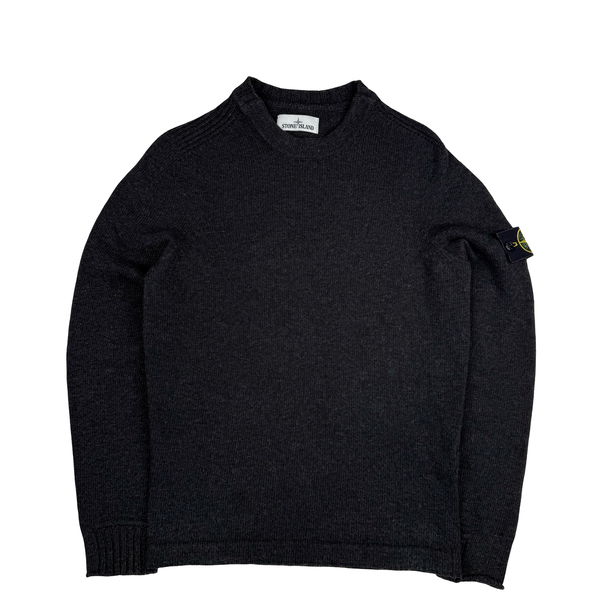 Stone Island Charcoal Wool Crewneck Jumper - Small
