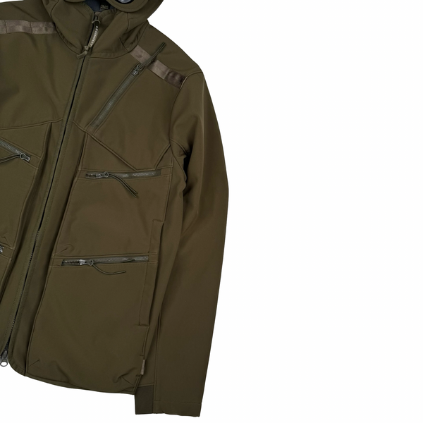 CP Company Khaki Fleece Lined Soft Shell Lens Jacket - Medium