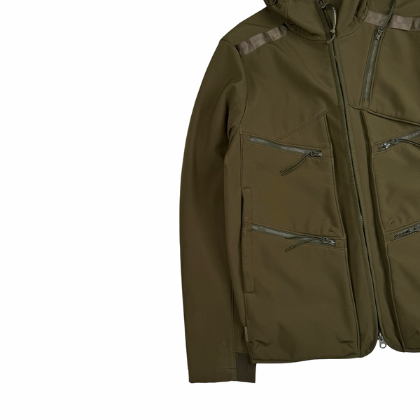 CP Company Khaki Fleece Lined Soft Shell Lens Jacket - Medium