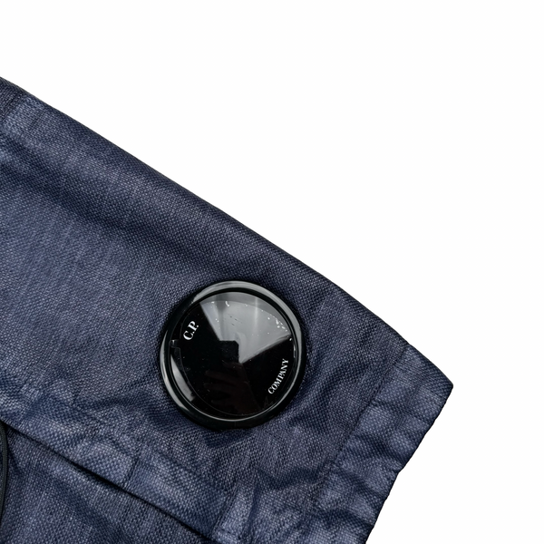 CP Company SS25 Weathered Blue Rafia Mille Nylon Goggle Watch Viewer  Jacket - XL