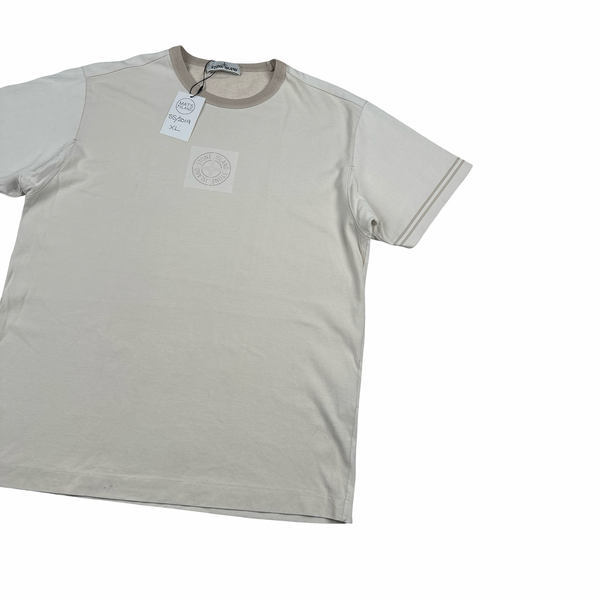 Stone Island 2019 Tela Plated Chalk Logo T Shirt - XL