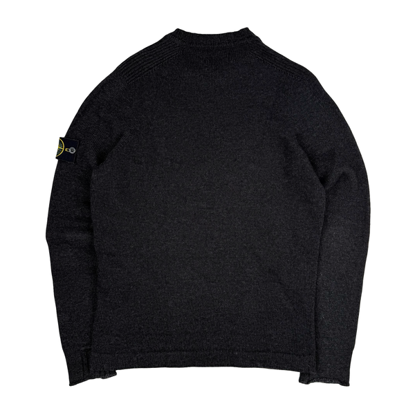 Stone Island Charcoal Wool Crewneck Jumper - Small