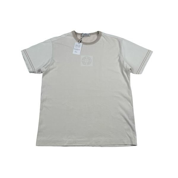 Stone Island 2019 Tela Plated Chalk Logo T Shirt - XL