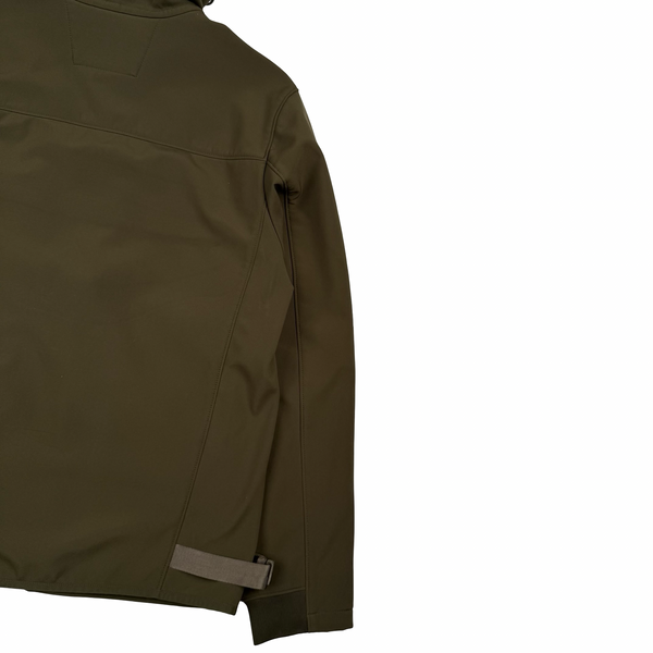 CP Company Khaki Fleece Lined Soft Shell Lens Jacket - Medium