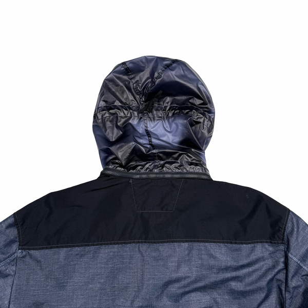 CP Company SS25 Weathered Blue Rafia Mille Nylon Goggle Watch Viewer  Jacket - XL