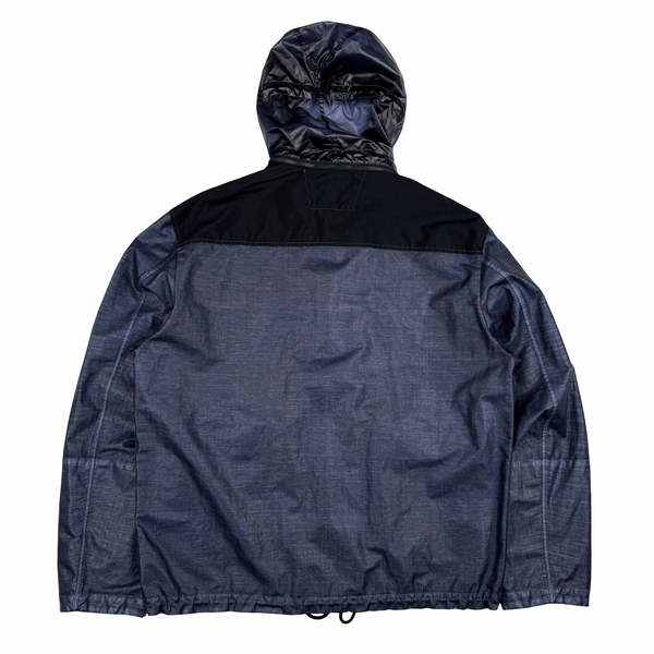 CP Company SS25 Weathered Blue Rafia Mille Nylon Goggle Watch Viewer  Jacket - XL