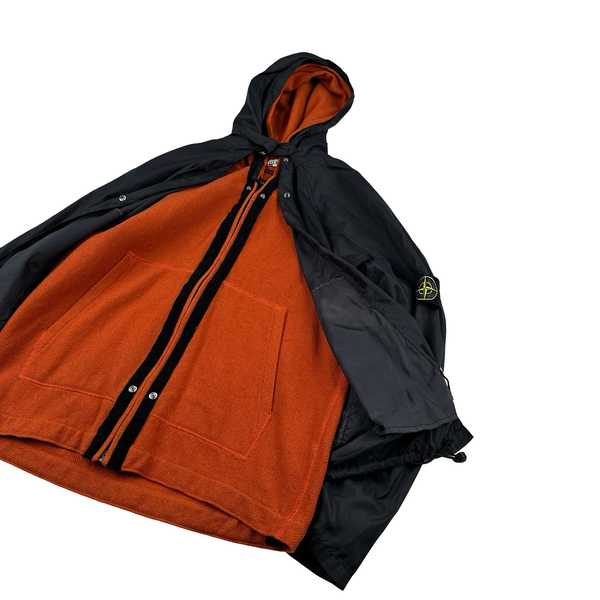 Stone Island Vintage 2004 Double Layer Navy/Orange Wool/ Nylon Windbreaker Jacket - Medium