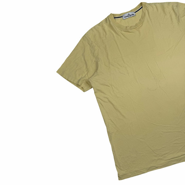 Stone Island 2013 Yellow Reflective Compass Cotton T Shirt - XL
