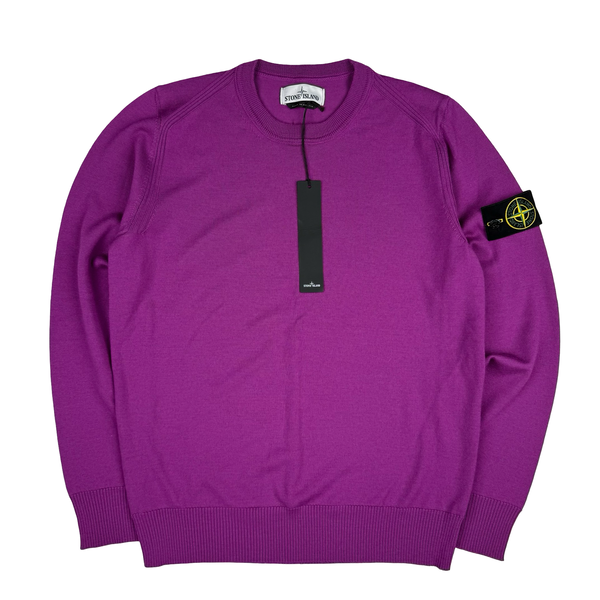 Stone Island 2018 Purple Wool Lightweight Knitted Jumper - Medium