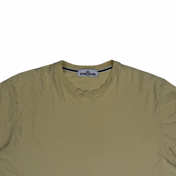 Stone Island 2013 Yellow Reflective Compass Cotton T Shirt - XL