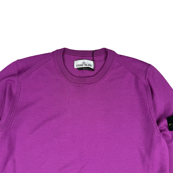 Stone Island 2018 Purple Wool Lightweight Knitted Jumper - Medium