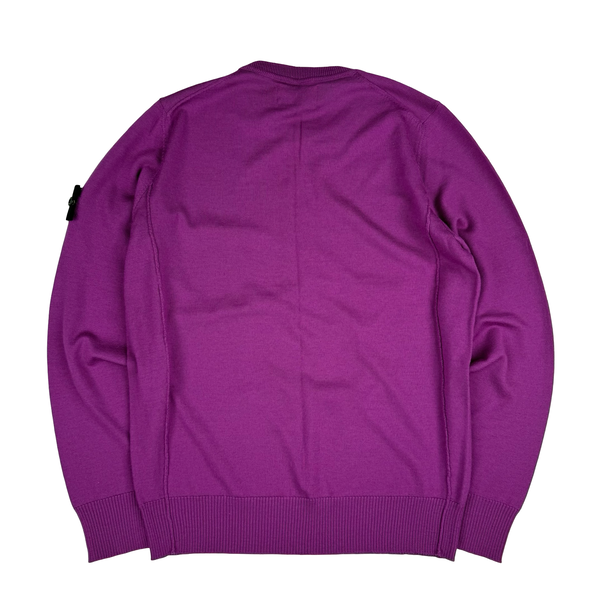 Stone Island 2018 Purple Wool Lightweight Knitted Jumper - Medium