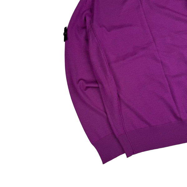 Stone Island 2018 Purple Wool Lightweight Knitted Jumper - Medium