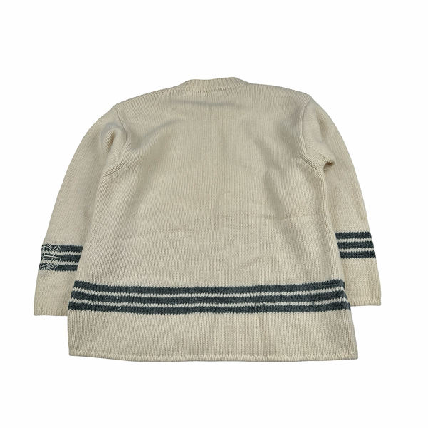 Stone Island Vintage 1995 Cream Wool Piped Knit Pullover - Medium
