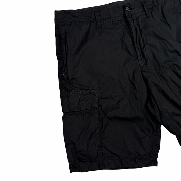 Stone Island Black Cotton Cargo Shorts - 36"