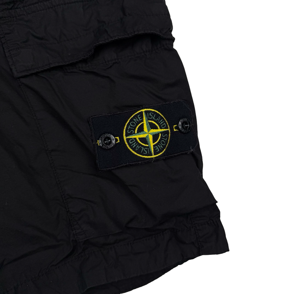 Stone Island Black Cotton Cargo Shorts - 36"