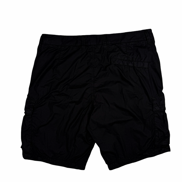 Stone Island Black Cotton Cargo Shorts - 36"