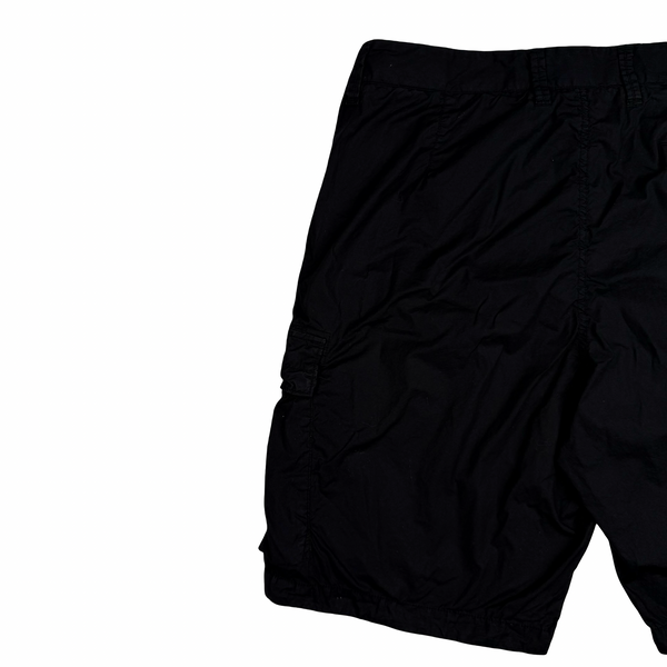 Stone Island Black Cotton Cargo Shorts - 36"