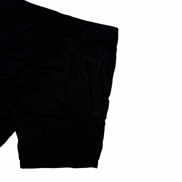 Stone Island Black Cotton Cargo Shorts - 36"