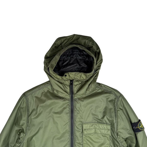 Stone Island 2022 Bio Based Ripstop Nylon Primaloft Green Hooded Jacket - Large