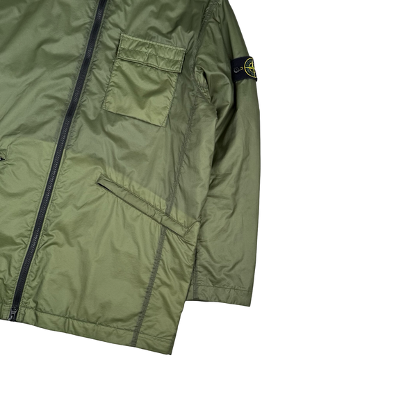 Stone Island 2022 Bio Based Ripstop Nylon Primaloft Green Hooded Jacket - Large