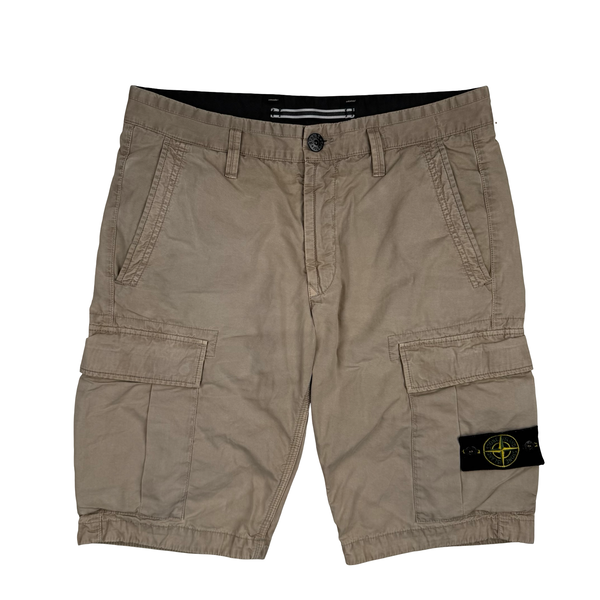 Stone Island 2018 Beige Cotton Cargo Shorts - 30”