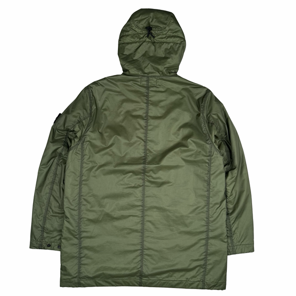 Stone Island 2022 Bio Based Ripstop Nylon Primaloft Green Hooded Jacket - Large