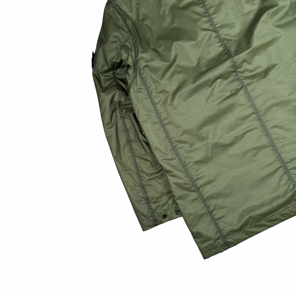 Stone Island 2022 Bio Based Ripstop Nylon Primaloft Green Hooded Jacket - Large