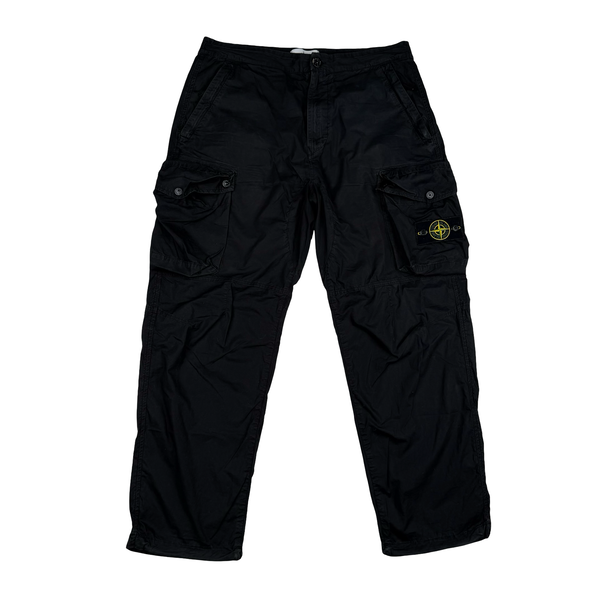 Stone Island 2019 LO Black Cotton Baggy Cargos - 32"