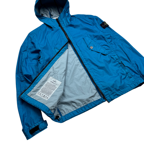 Stone Island Blue Membrana 3L TC Hooded Jacket - Medium