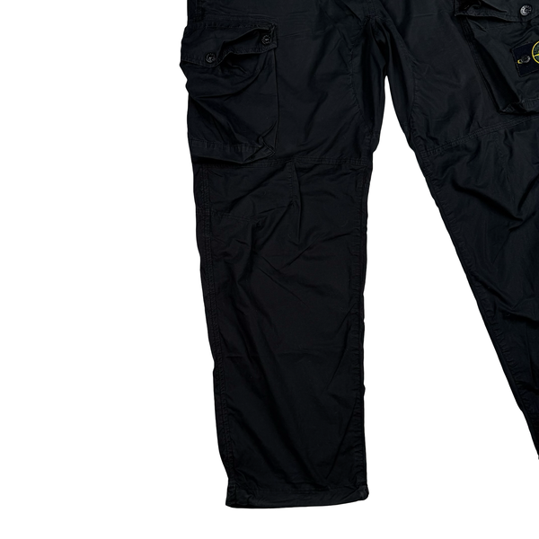 Stone Island 2019 LO Black Cotton Baggy Cargos - 32"