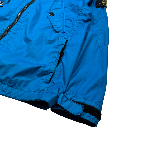 Stone Island Blue Membrana 3L TC Hooded Jacket - Medium