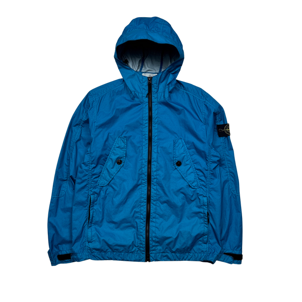 Stone Island Blue Membrana 3L TC Hooded Jacket - Medium
