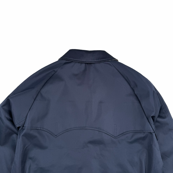 Aquascutum Active Checked Collar Cotton Navy Harrington Jacket - Small