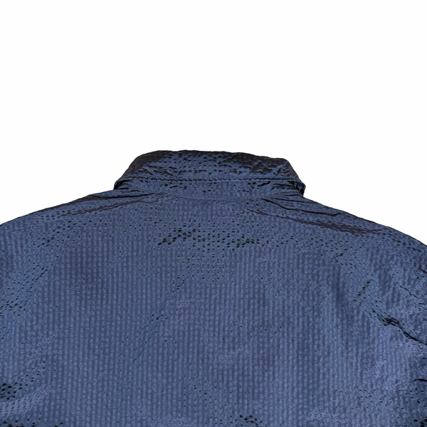 Stone Island Seersucker Blue/Purple Nylon Overshirt - Medium