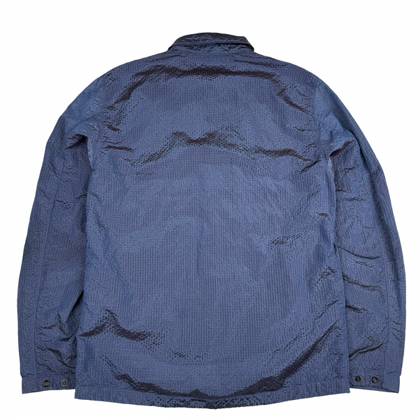 Stone Island Seersucker Blue/Purple Nylon Overshirt - Medium
