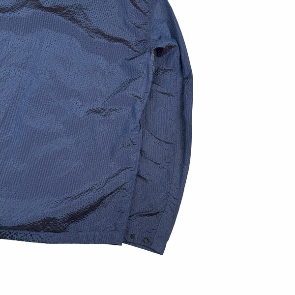 Stone Island Seersucker Blue/Purple Nylon Overshirt - Medium