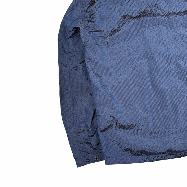 Stone Island Seersucker Blue/Purple Nylon Overshirt - Medium