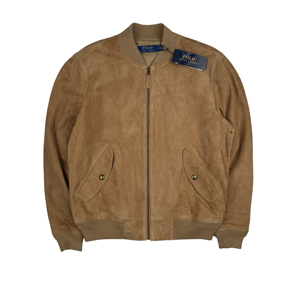 Ralph Lauren Khaki Tan Real Suede Gunners Jacket - Medium