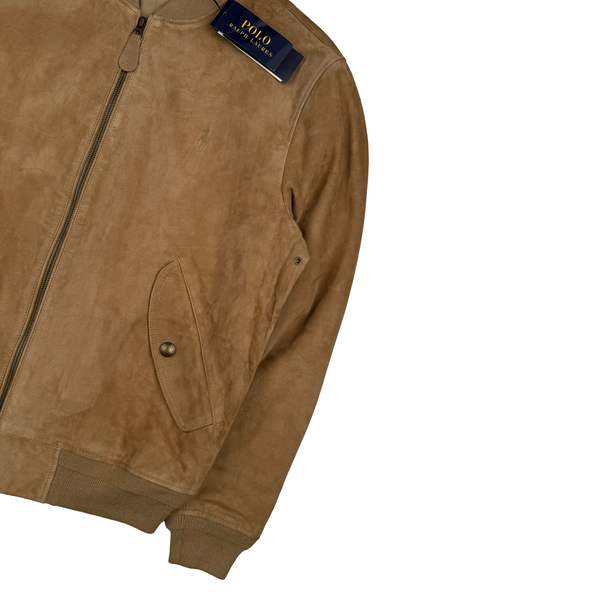 Ralph Lauren Khaki Tan Real Suede Gunners Jacket - Medium