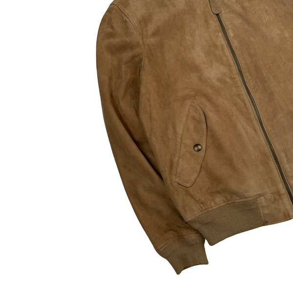 Ralph Lauren Khaki Tan Real Suede Gunners Jacket - Medium
