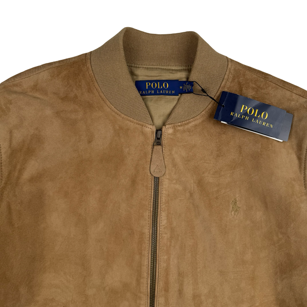 Ralph Lauren Khaki Tan Real Suede Gunners Jacket - Medium