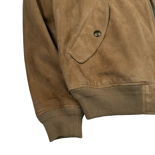 Ralph Lauren Khaki Tan Real Suede Gunners Jacket - Medium