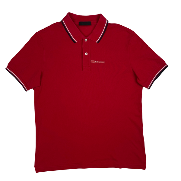 Prada Red Cotton Polo Shirt - Large