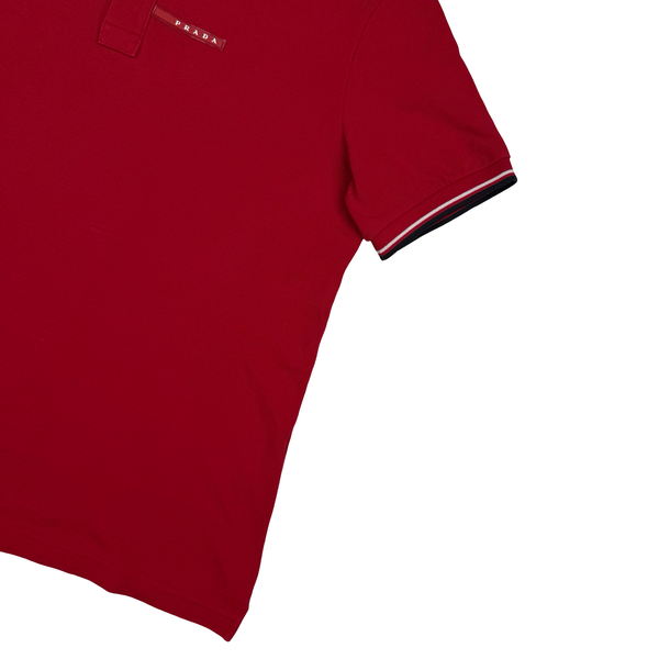 Prada Red Cotton Polo Shirt - Large