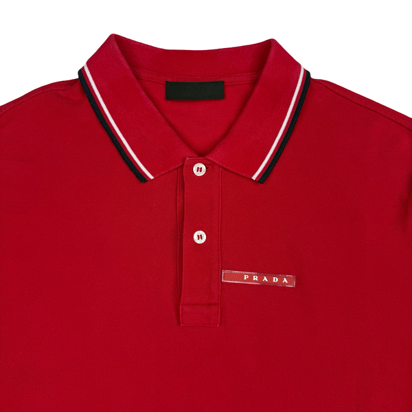 Prada Red Cotton Polo Shirt - Large