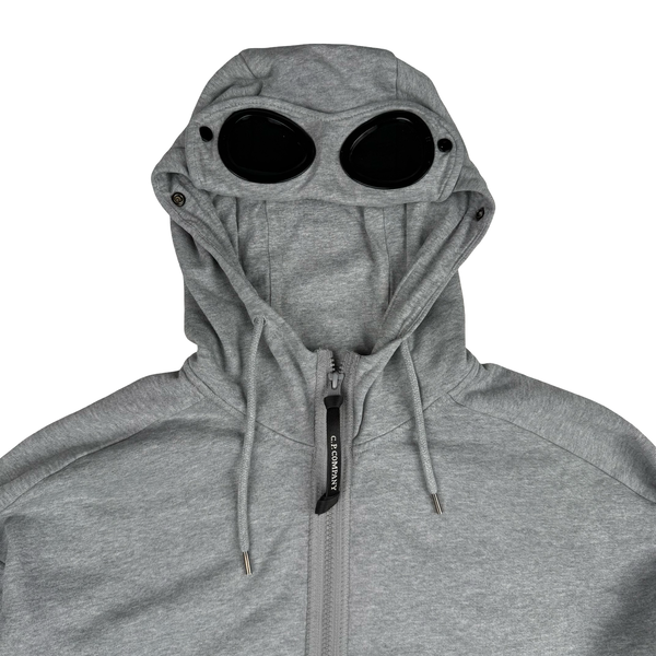 CP Company Grey Cotton Goggle Hoodie - Medium